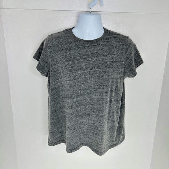 Marine Layer Signature Crewneck Tee T-Shirt Womens Large Heather Gray Soft - Picture 2 of 11